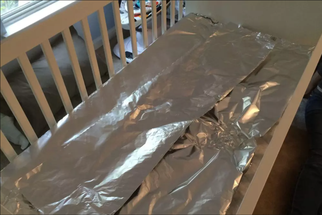 bed_covered_in_tin_foil